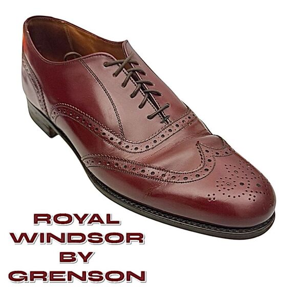 Grenson Royal Windsor Wingtip Balmoral Shoes Men’s 10 D Brown Made in England - Picture 1 of 10